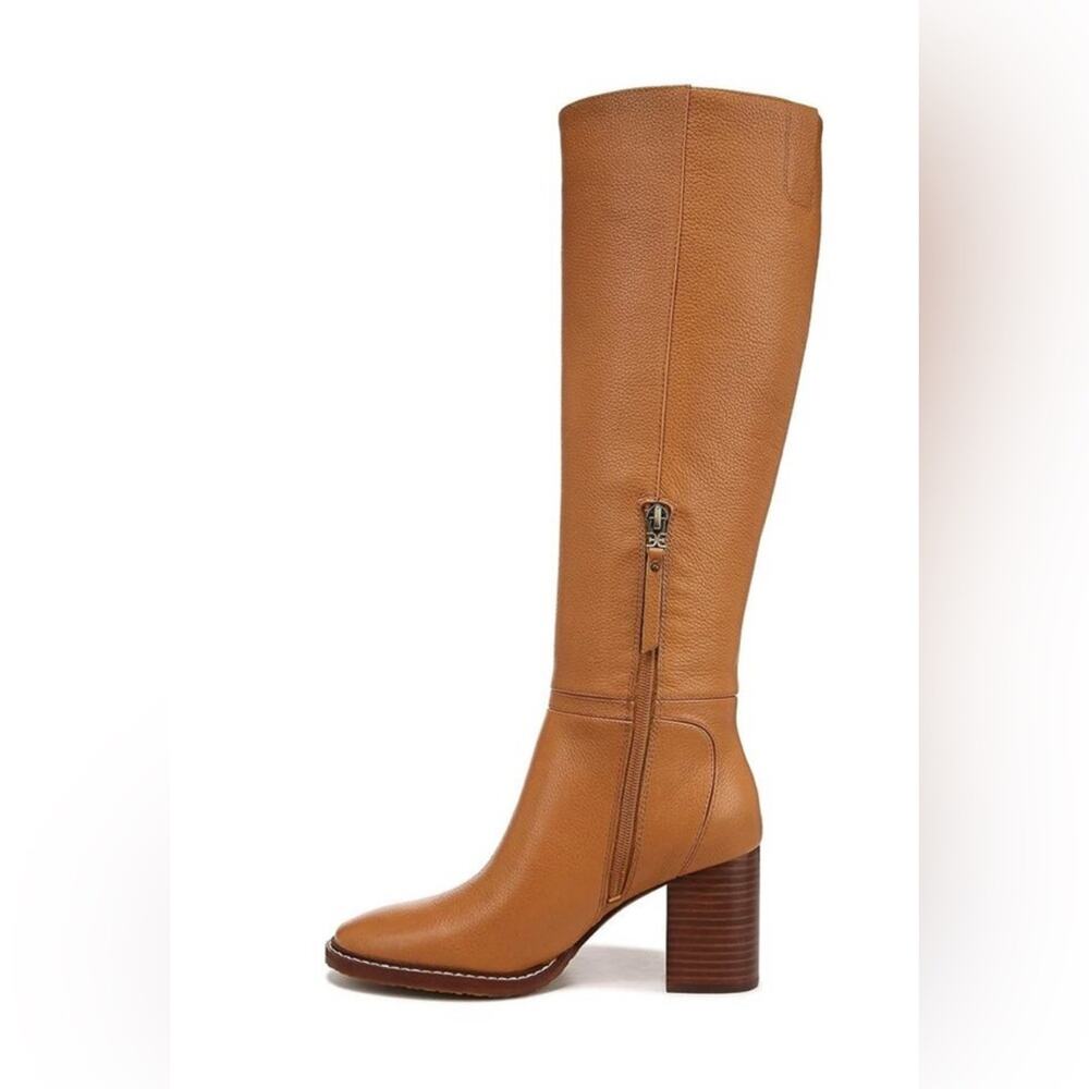 NWT Sam Edelman Elsy Caramel Leather Knee High Block Heel Boots Size 9 - Picture 5 of 10